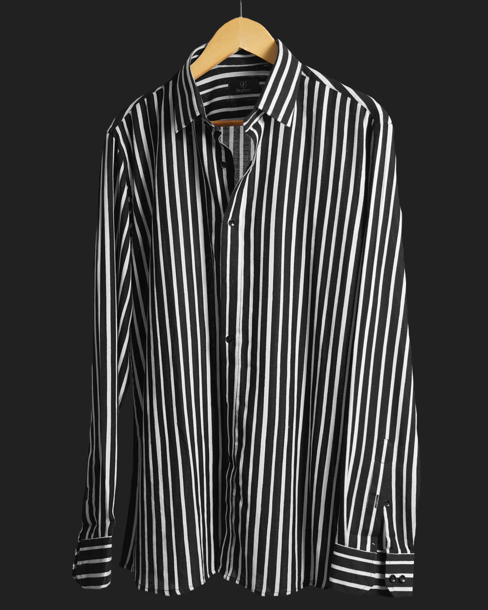 Black & White Vertical Stripe Shirt