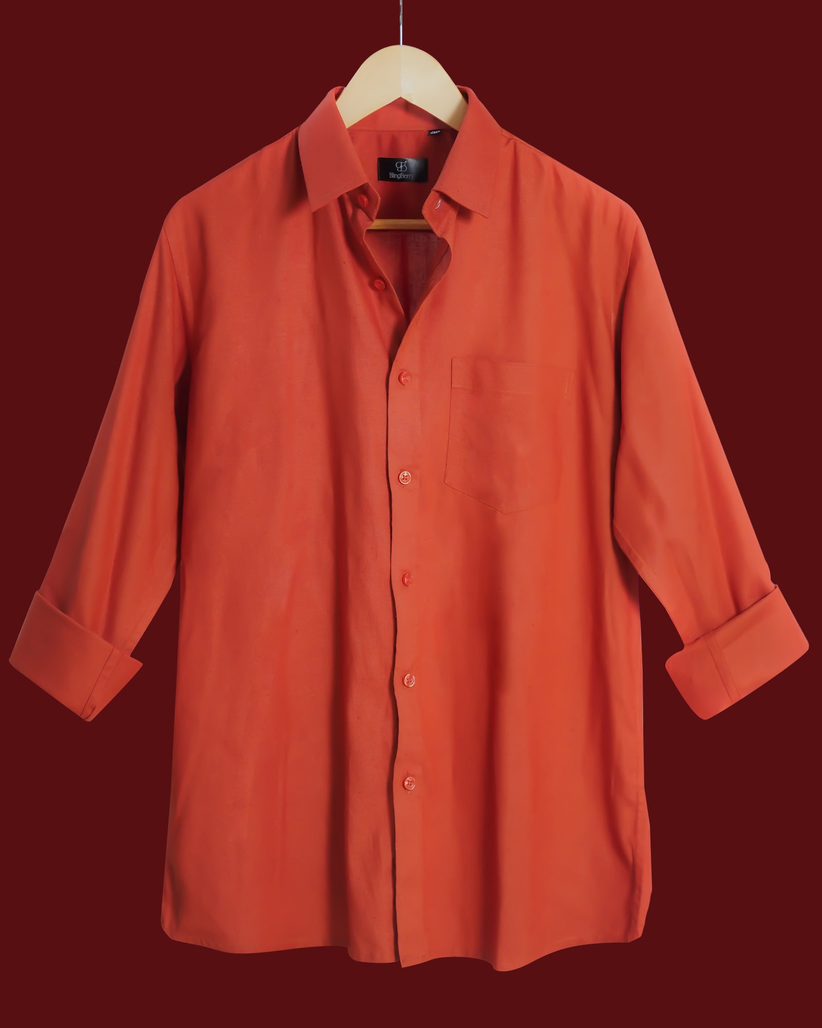 Orange Linen Shirt