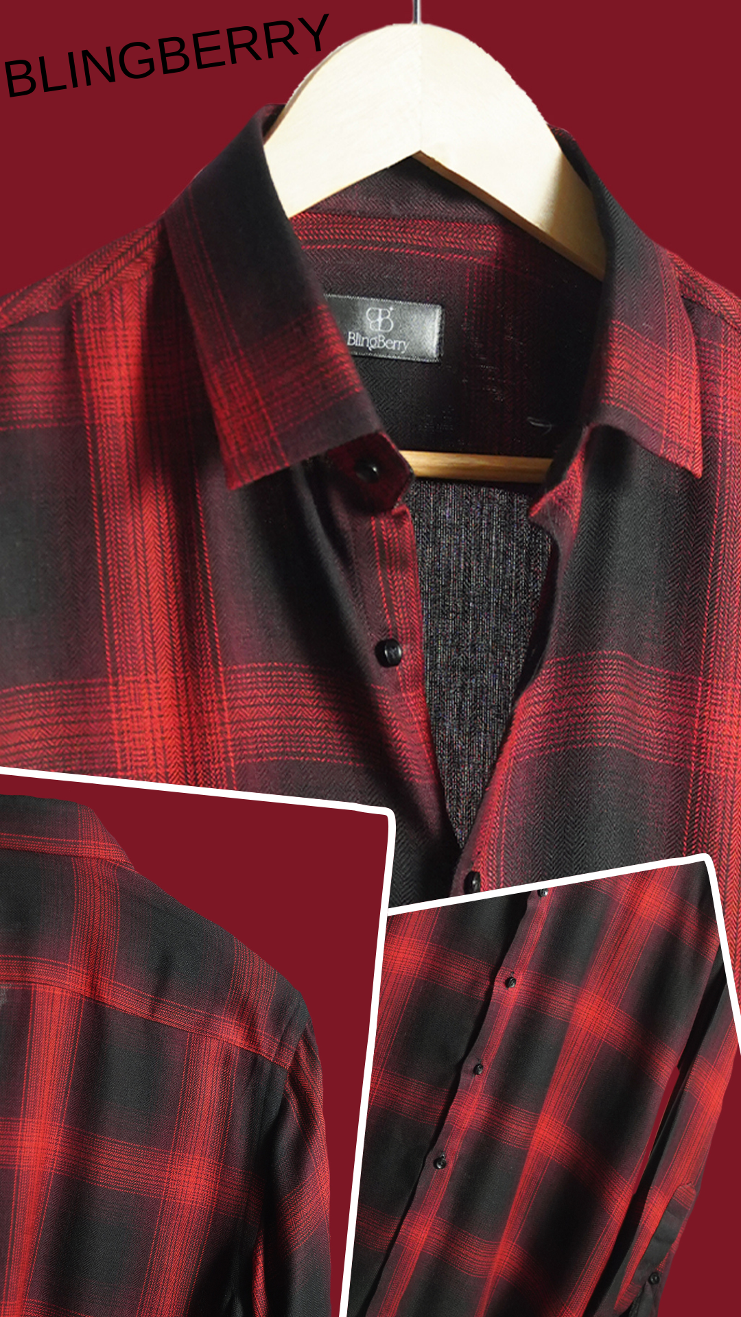 Red & Black Gradient check shirt