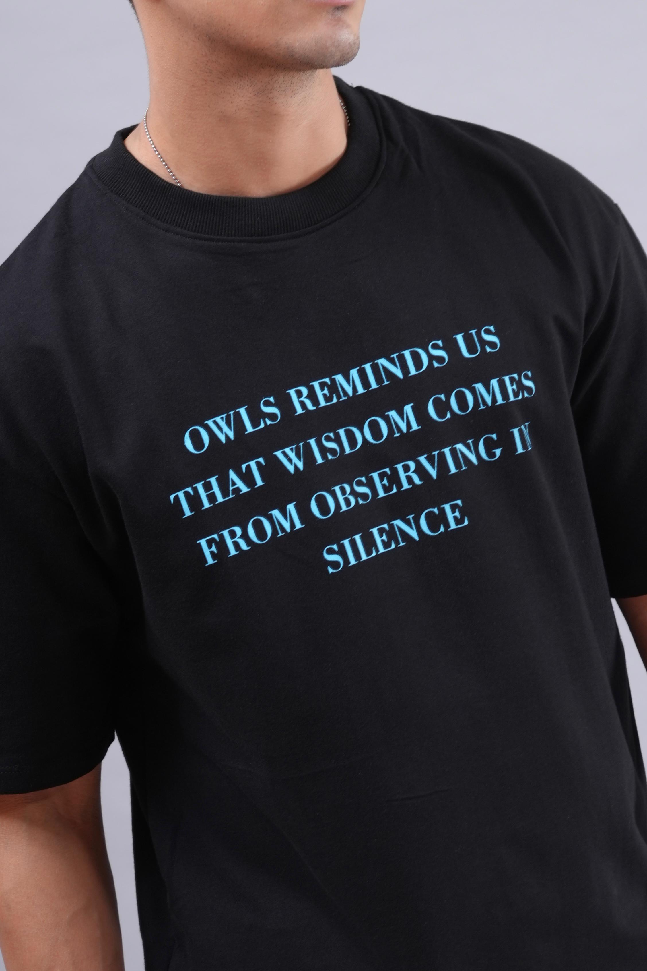 Owls Wisdom Quote Tee -BlingBerry