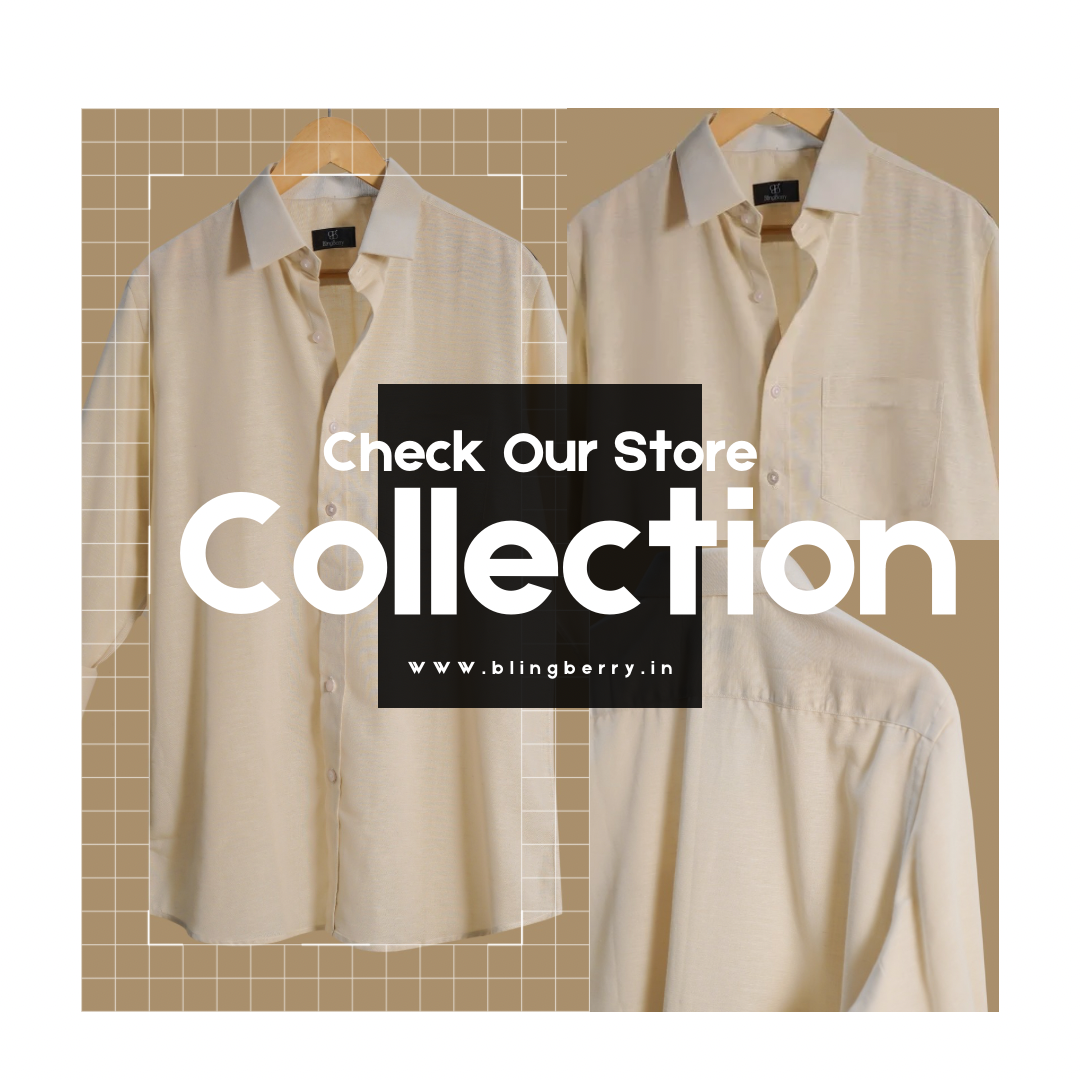 Beige plain Linen Shirt