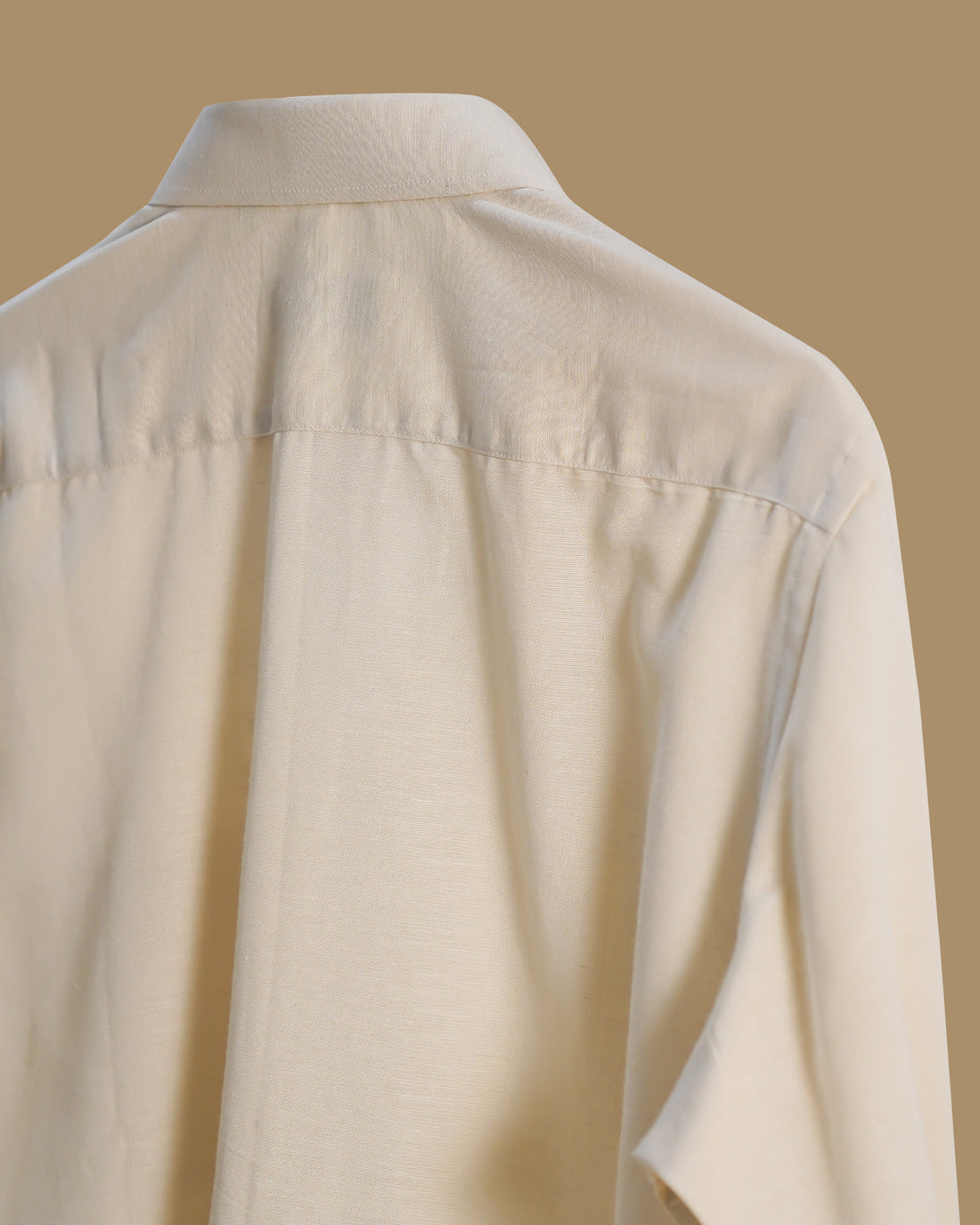 Beige plain Linen Shirt