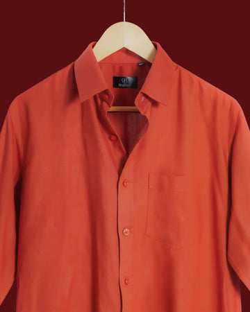 Orange Linen Shirt