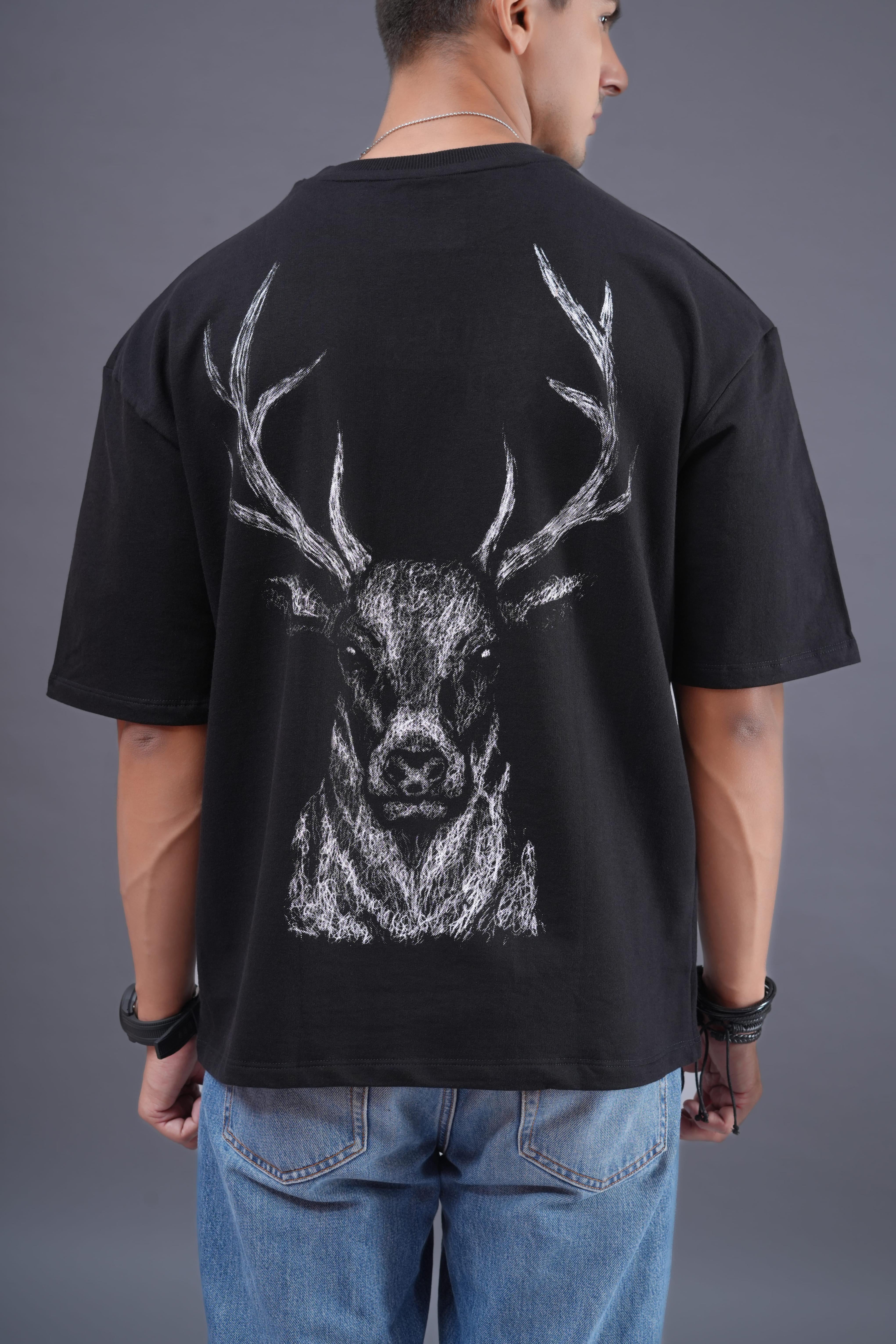 Antlered Stag Graphic Tee-BlingBerry