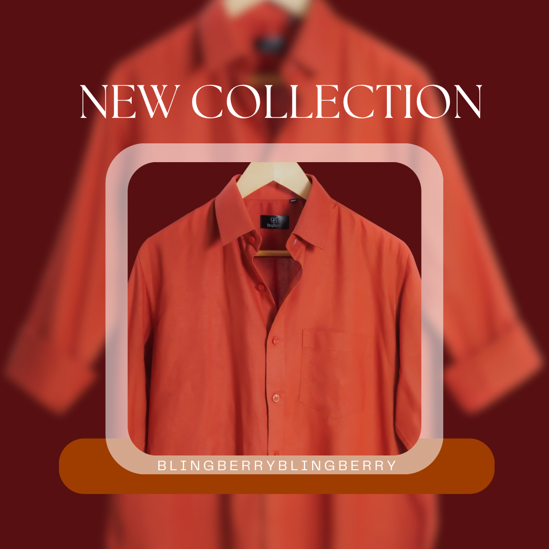 Orange Linen Shirt