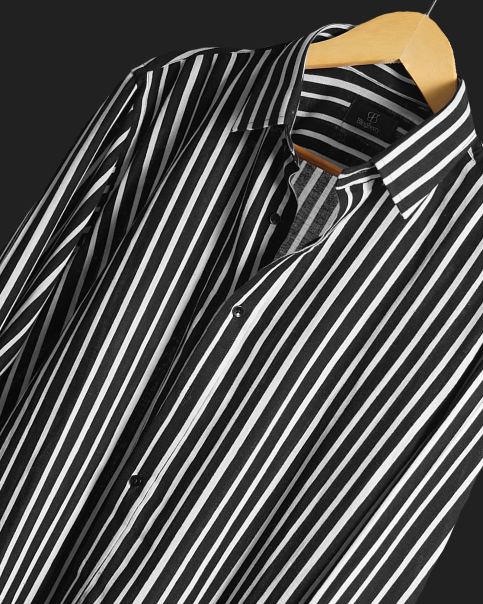 Black & White Vertical Stripe Shirt