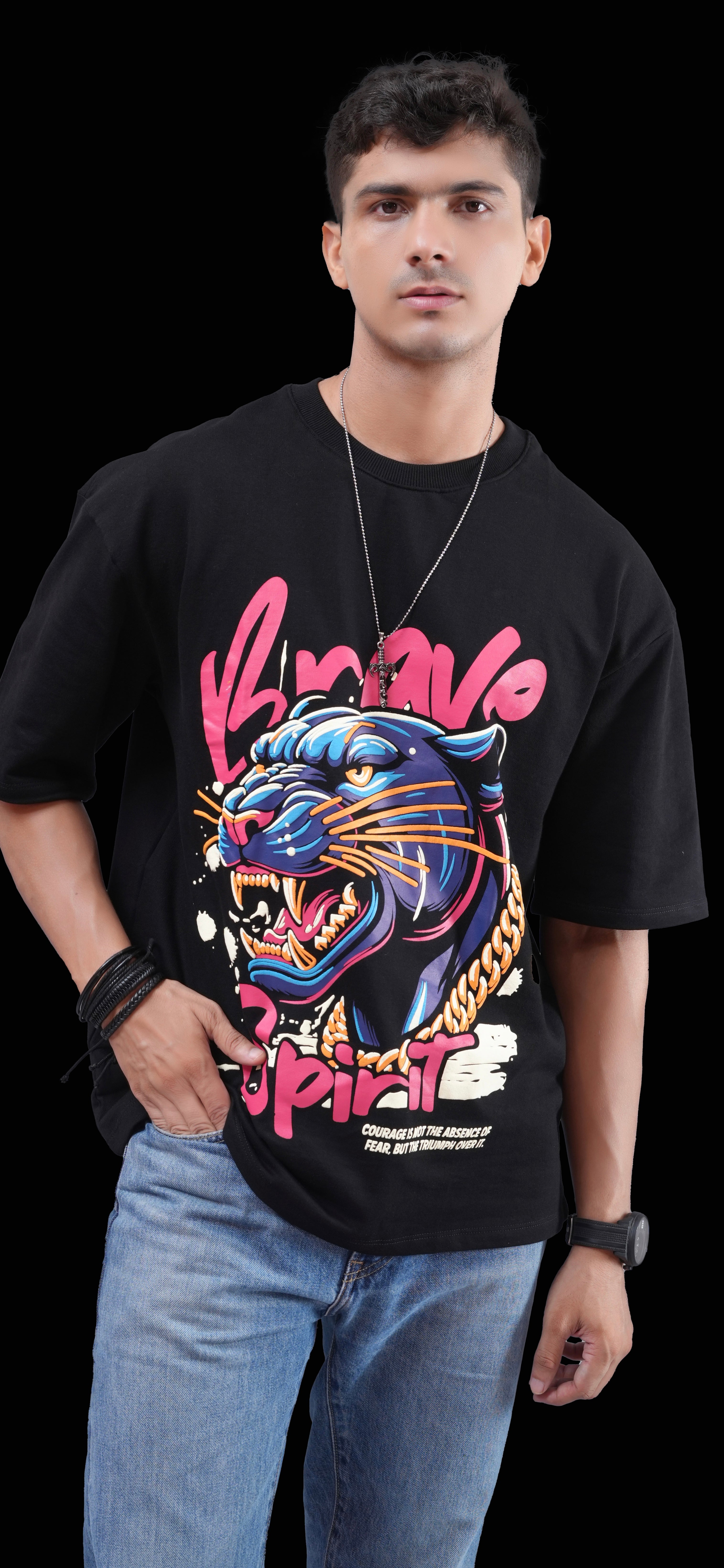 Brave Tiger Tee -BlingBerry