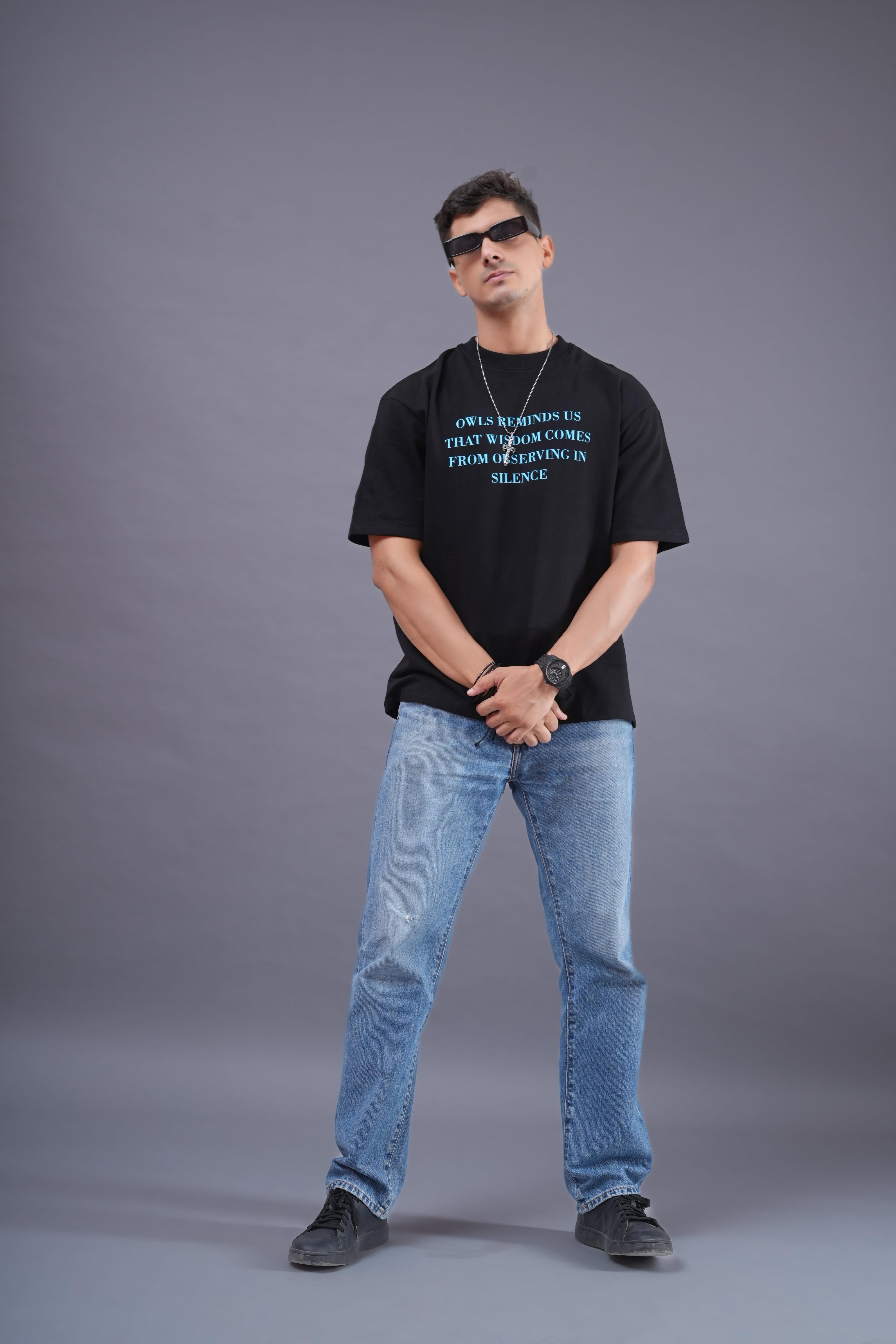 Owls Wisdom Quote Tee -BlingBerry