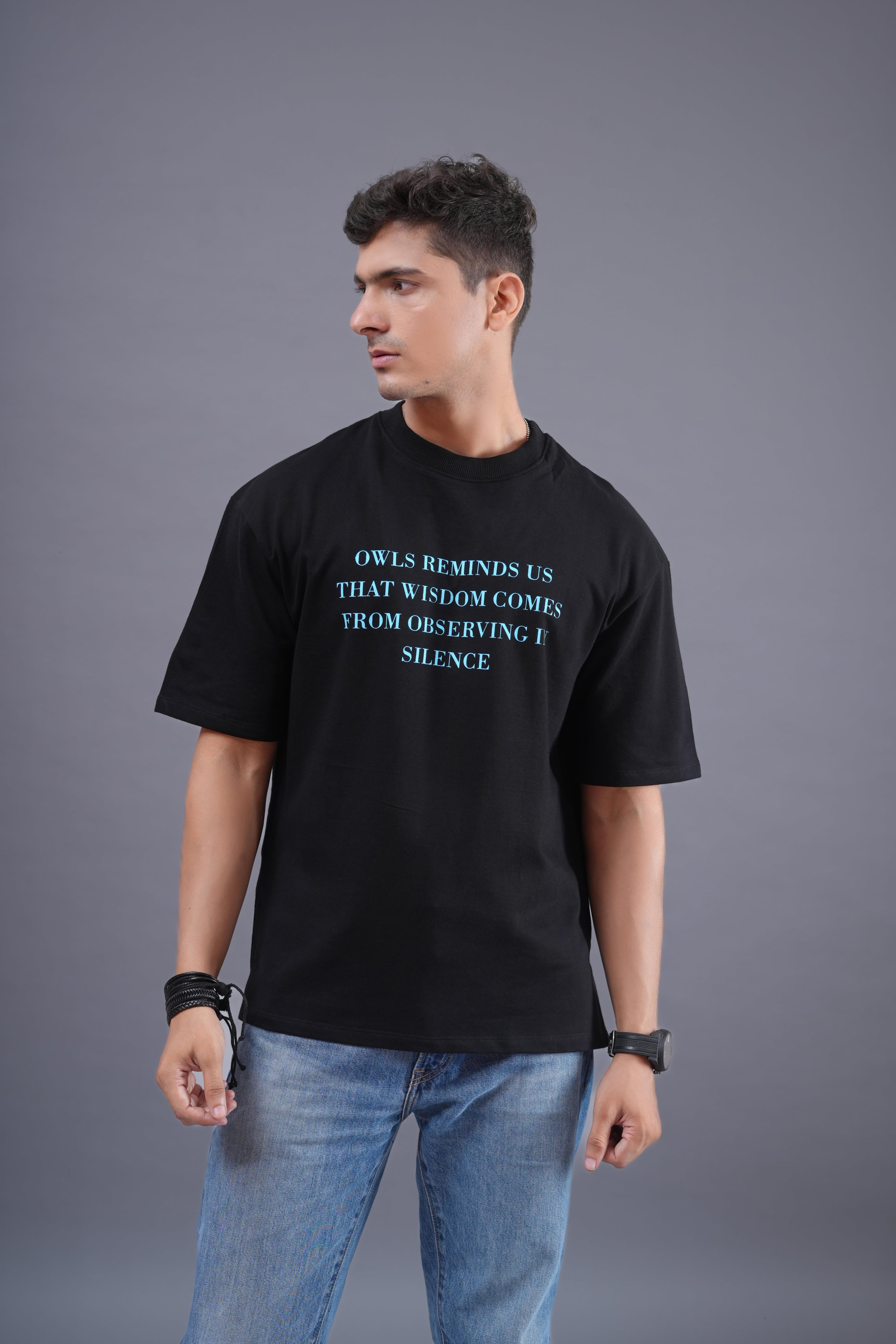 Owls Wisdom Quote Tee -BlingBerry