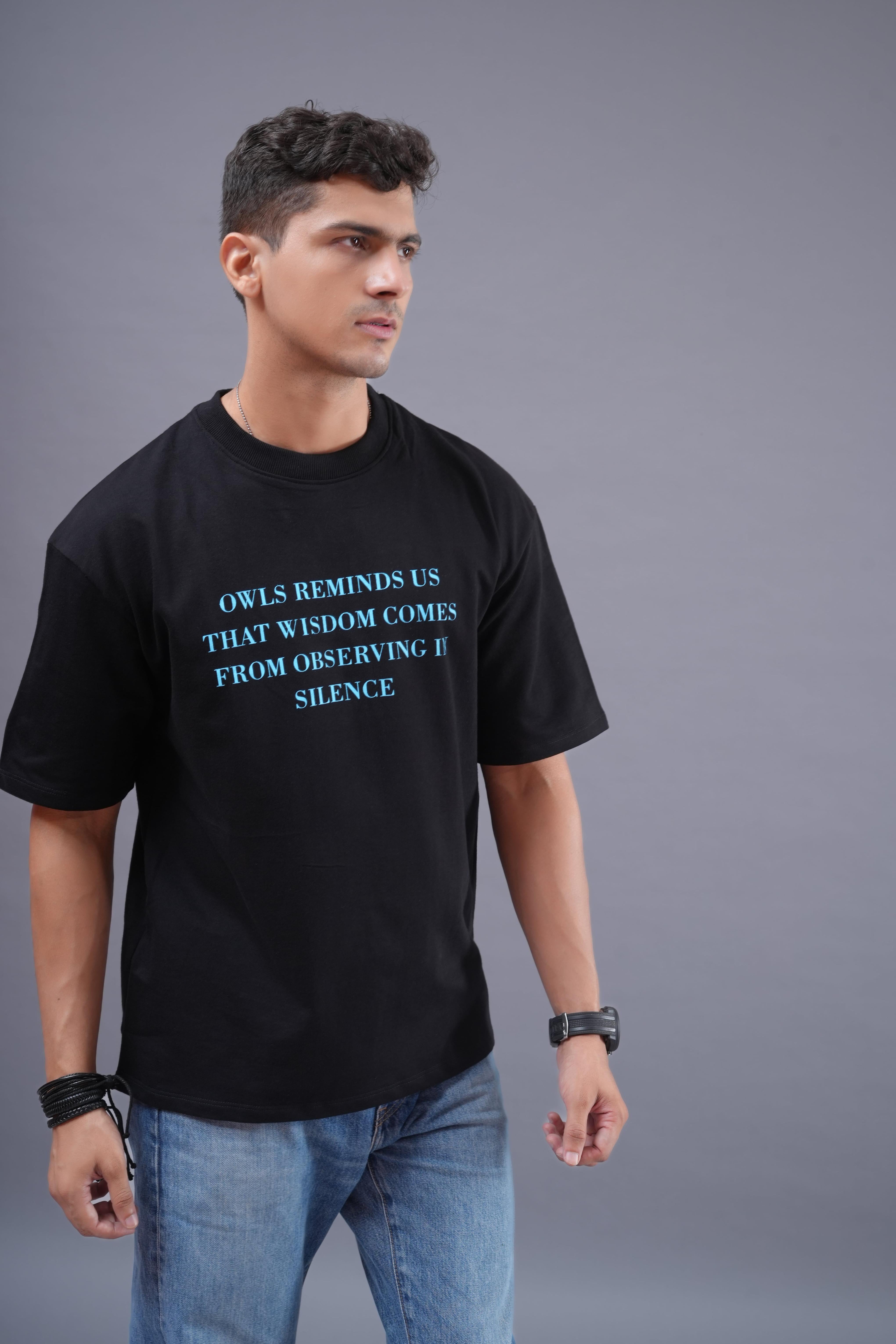 Owls Wisdom Quote Tee -BlingBerry